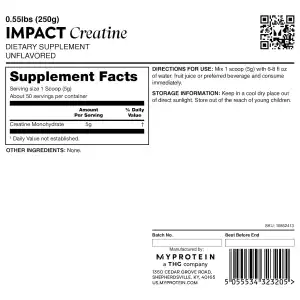 Creatina Monohidrato Myprotein 250g - 50 Servicios miniatura 2